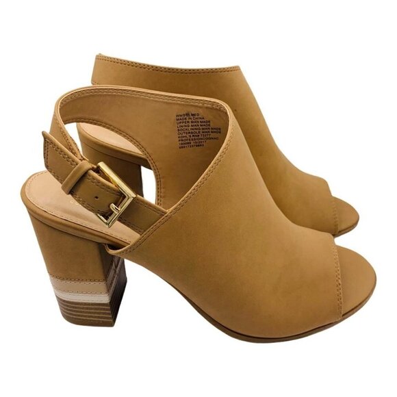 Apt‎ 9 Sandals Slingback Vegan Suede Womens Size 11 Profession Stacked Heel - Picture 4 of 8